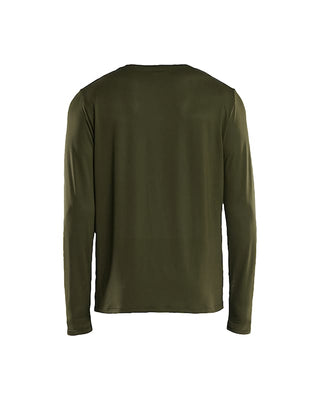 UV t-shirt med lange ærmer i grøn, bagfra, UPF 40+