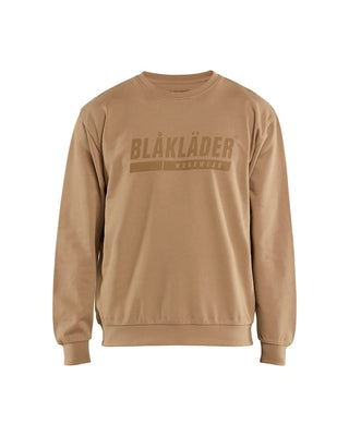 Blåkläder sweatshirt i 100% bomuld, lys nugat farve, frontbillede.