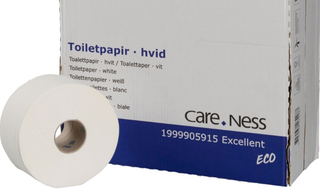 Jumborulle,  Care-Ness Excellent Eco, 2-lags, Mini, 190m x 9,5cm, Ø19,5cm, hvid, 100% nyfiber