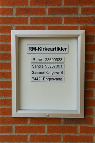 Magnetskilte med valgfri tekst til kirketavlen