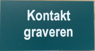 Kirkespyd med tekst i vejrbestandig plast