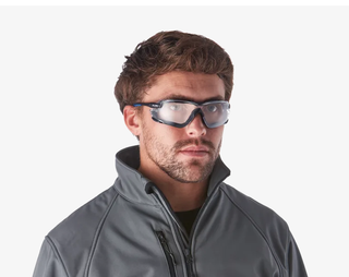 Sikkerhedsbrille med indvendig tætning, hovedrem & UV beskyttelse