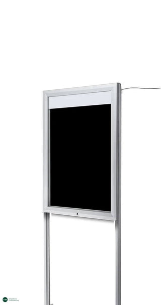 Udendørs kirketavle, sort baggrund | 59x 86 cm. | M. LED belysning