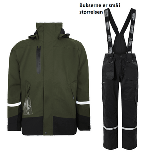 Lyngsøe åndbart regnsæt med stræk | Grøn/sort